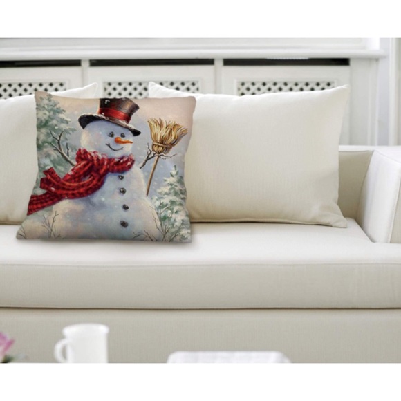 Christmas Snowman Frosty Winter Pillow Cover - Picture 5 of 7